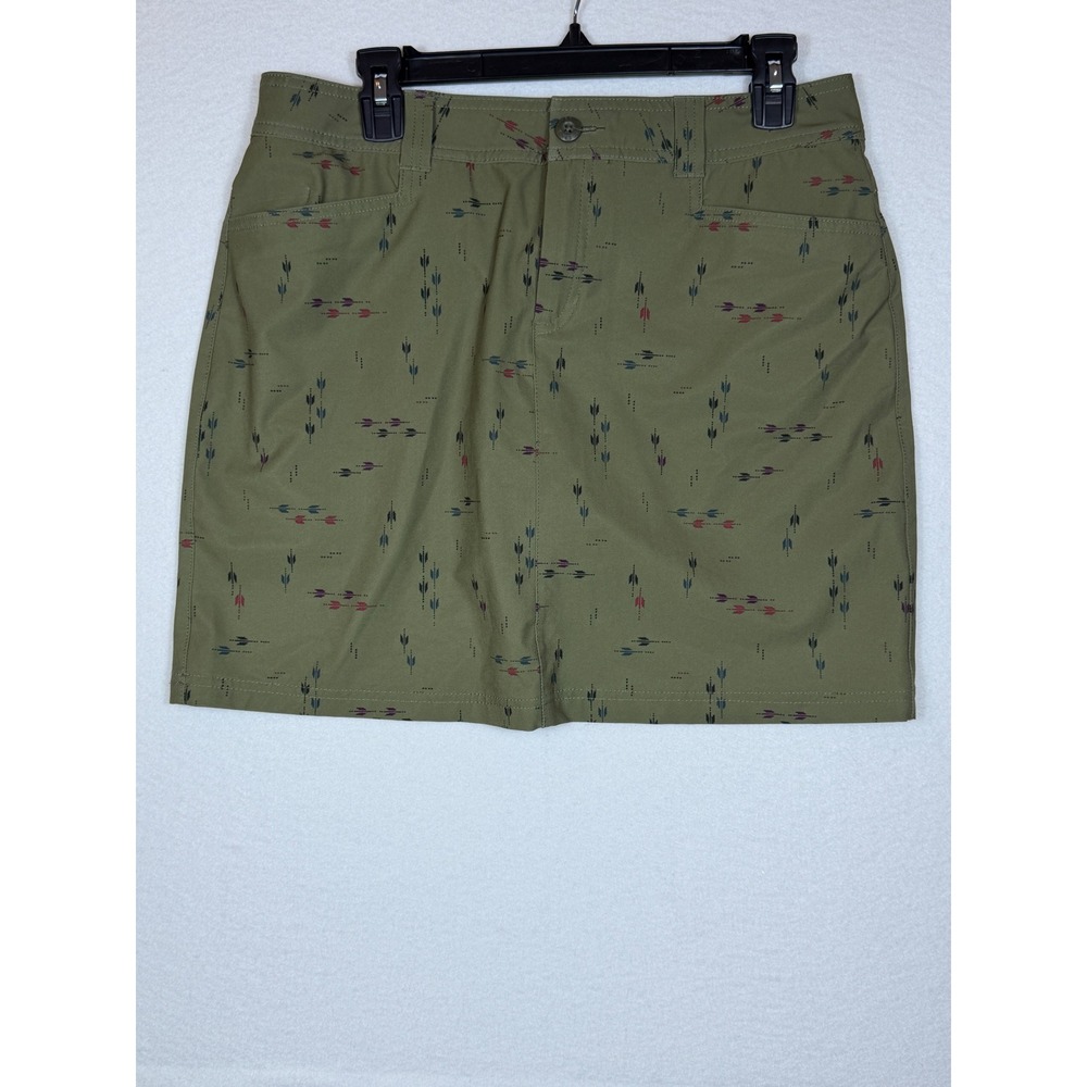 Eddie Bauer Womens‎ Adventurer 2.0 Skort Green Geometric Print Size 8 Gorpcore